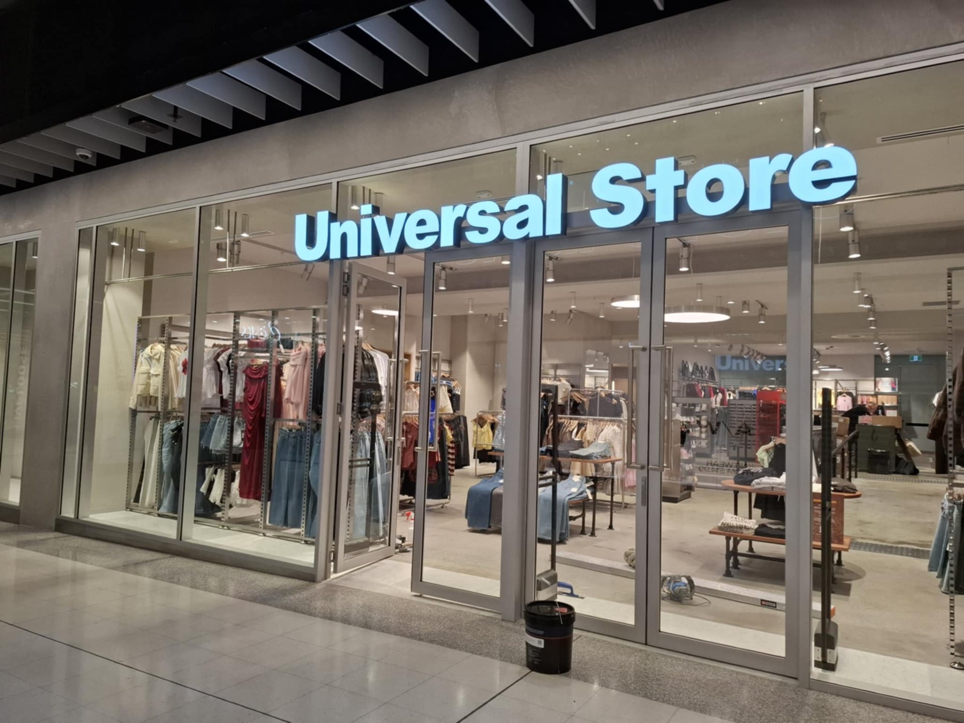 Completed retail shopfront painting at a Canberra shopping centre